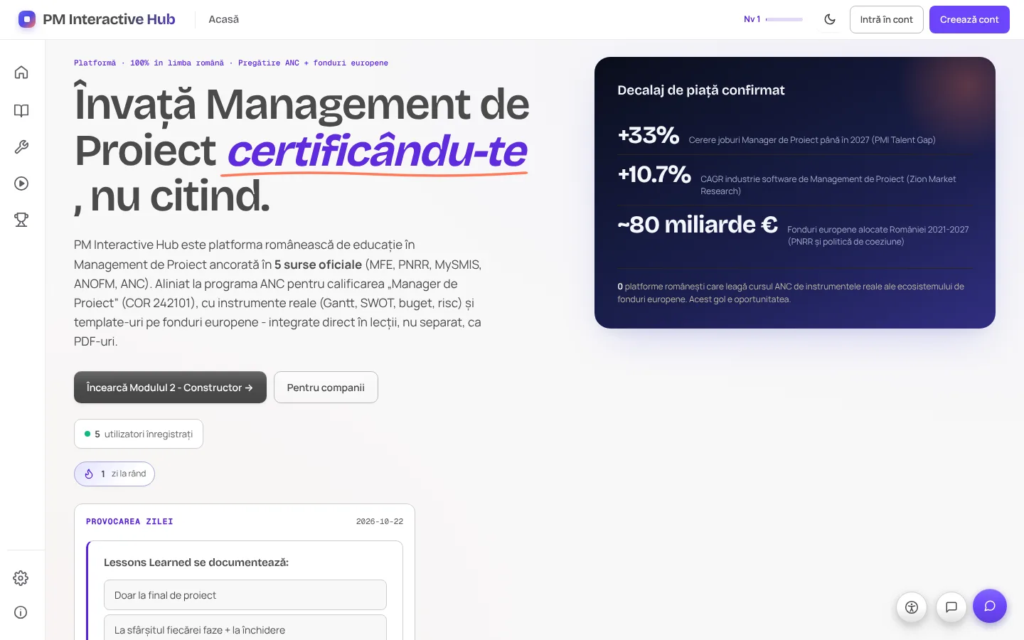 PM Interactive Hub website
